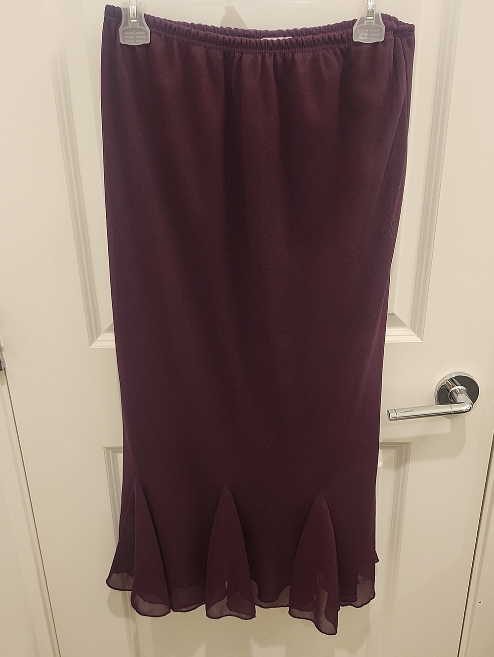 Top Choice Fashion Women's Purple Midi Skirt with Fluted Hem Size XXXL